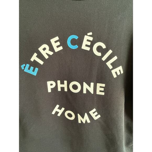 Être Cécile "Phone Home" Graphic Sweatshirt - Black - Petite/Small - Picture 2 of 5